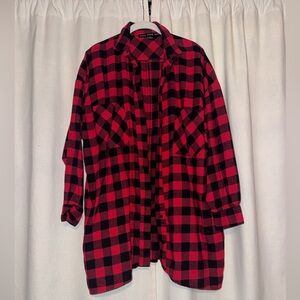 HYFVE Red and Black Buffalo Plaid Shirt Jacket